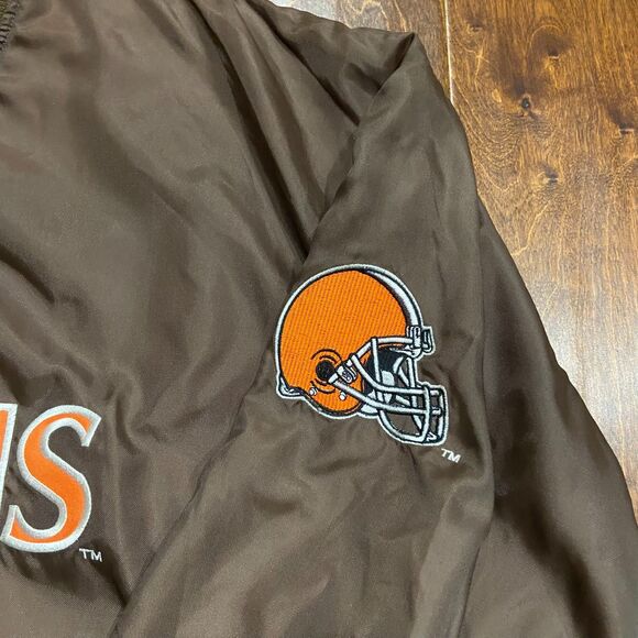 STARTER Pro Line Vintage NFL Cleveland Browns V-Neck Windbreaker Jacket XXL - Picture 4 of 9